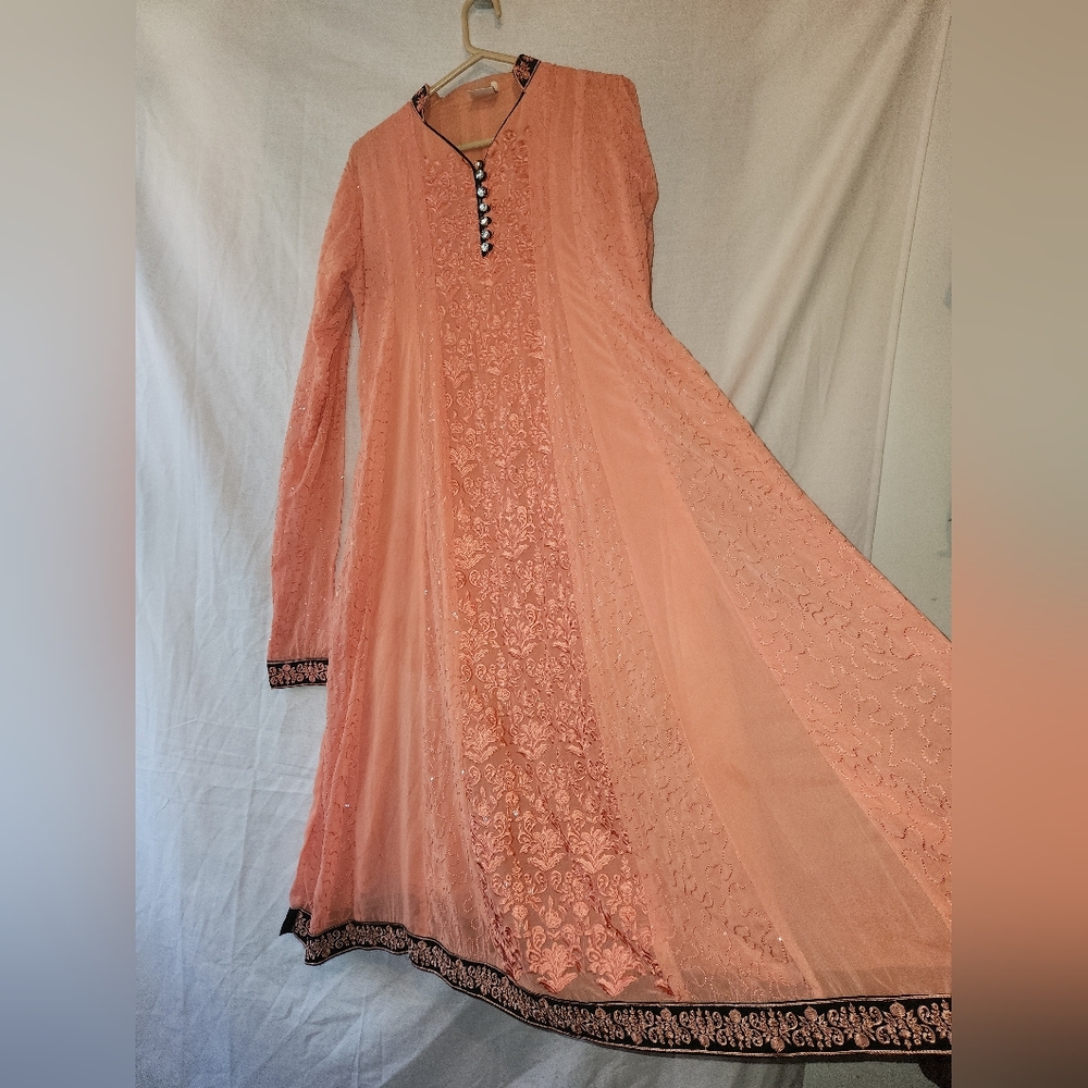 Pakastani Anarkali Peach Toned